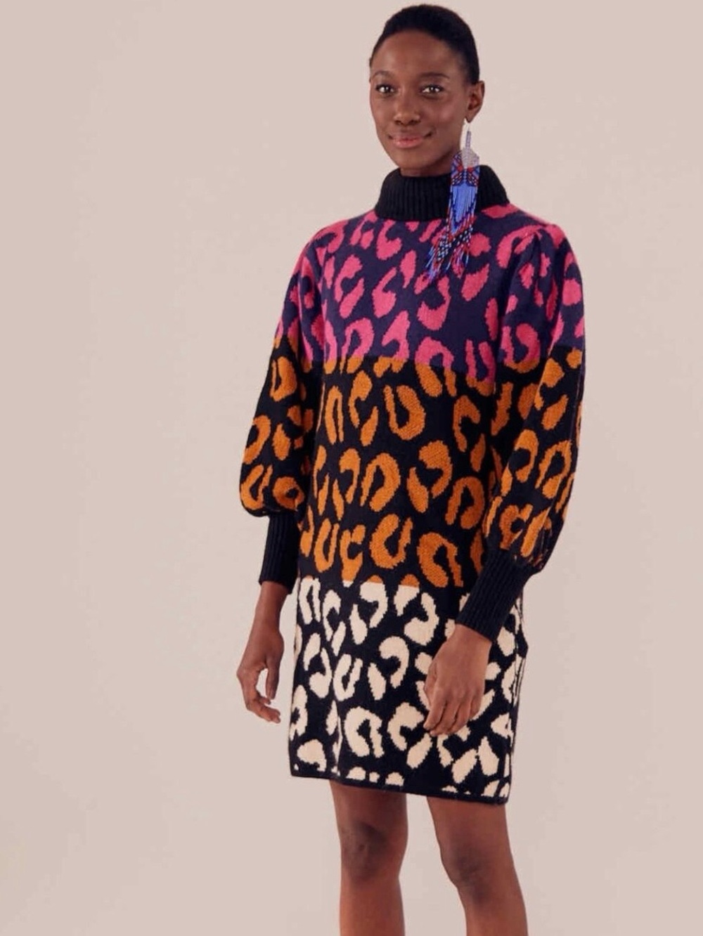 FARM Rio Leopard Sweater Dress - Picture 2 of 7